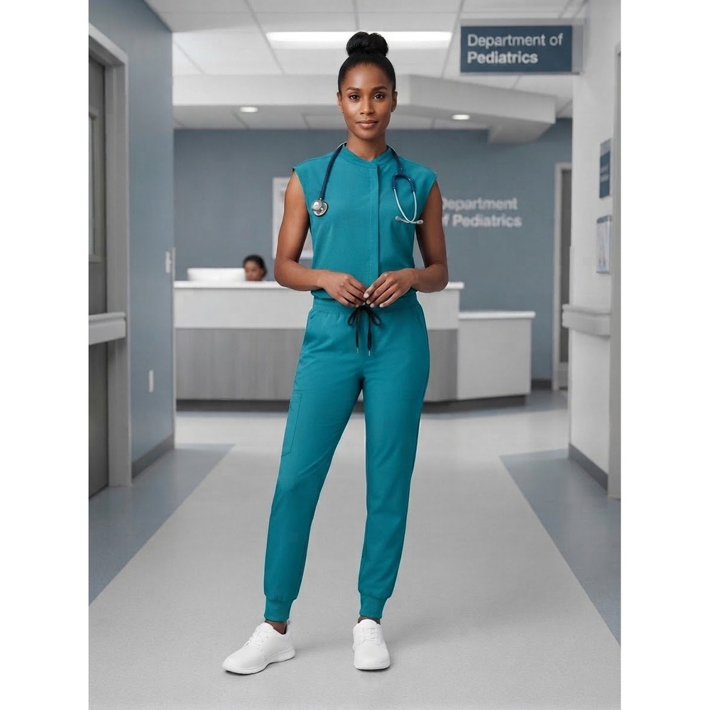 FIGS Womens Rafaela Top & Zamora Jogger Scrub Set Teal Limited ed XS/P Nurse